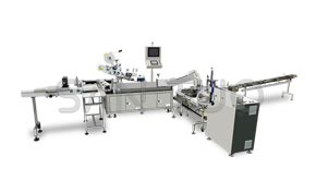 立轉(zhuǎn)臥式圓瓶貼標(biāo)自動(dòng)分托系統(tǒng)